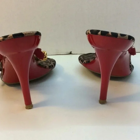 Delicious Red, Gold& Leopard Sandals with Red Sole - Picture 9 of 16